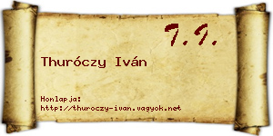 Thuróczy Iván névjegykártya